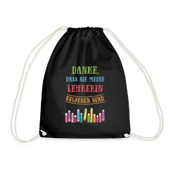 Danke dass sie meine lehrerin gewesensing - Turnbeutel - Schwarz - Vorne