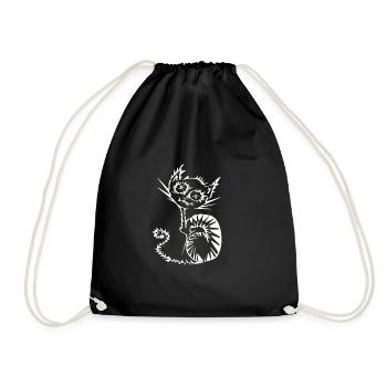 Lucid cat (dark) - Drawstring Bag - black - Front