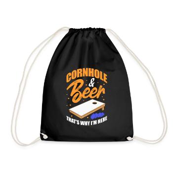 Cornhole & Beer That's why I'm here - Drawstring Bag - black - Front