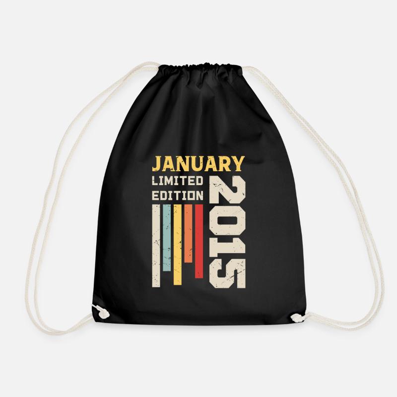 Januar 2015 - Januar 2015 Geburtstagsgeschenk - Turnbeutel - Schwarz