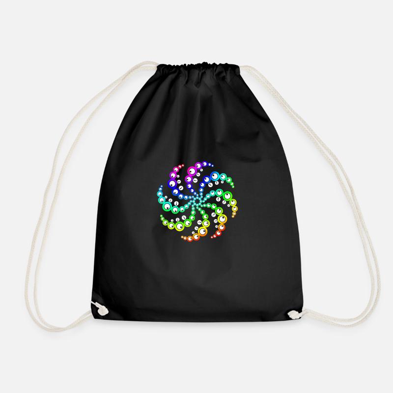 grain circle - Drawstring Bag - black