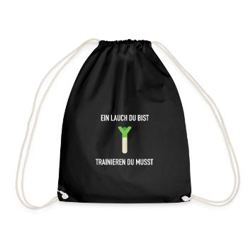 Lauch Fitness Gym Training Fun Humor Geschenk - Turnbeutel - Schwarz - Vorne