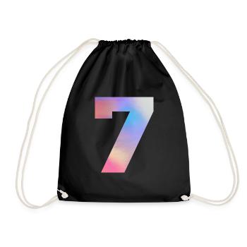 Numéro 7 coloré - Sac de sport léger - noir - Devant