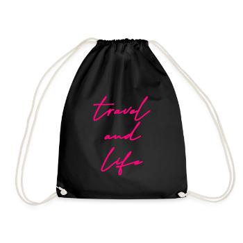 Travel - Drawstring Bag - black - Front