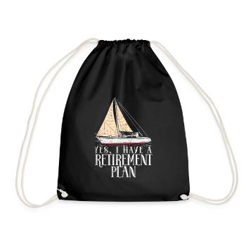Boat Captain Retirement Plan - Drawstring Bag - black - Front