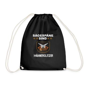Sägespäne sind.., lustiges Schreiner Wald Holz - Turnbeutel - Schwarz - Vorne