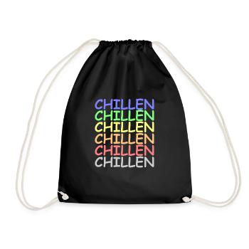 Chillen Chillen Chillen - Turnbeutel - Schwarz - Vorne