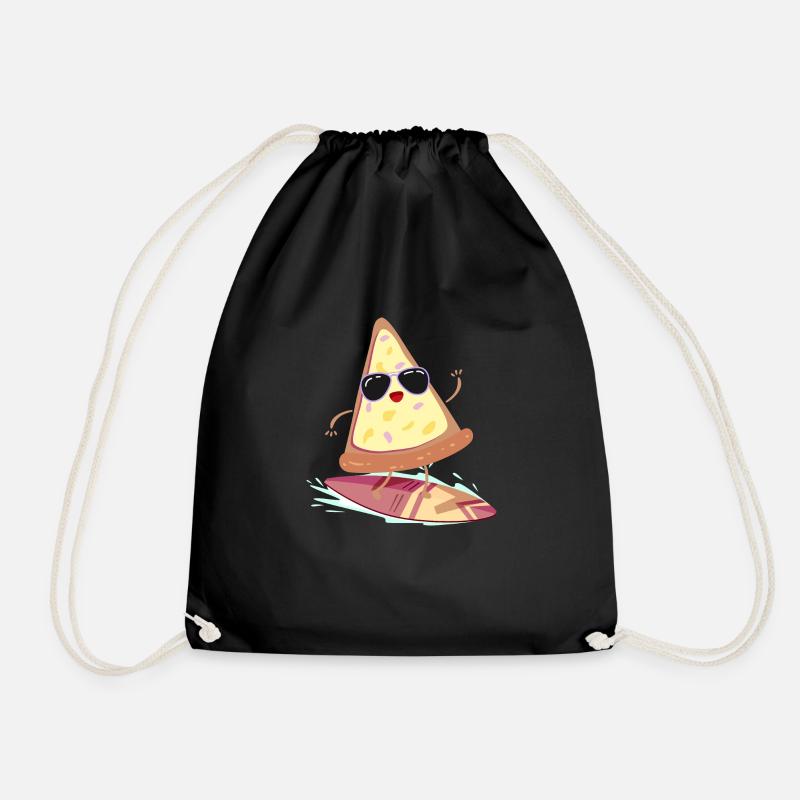 Pizza Hawai Surfer Surfen Ananas - Turnbeutel - Schwarz