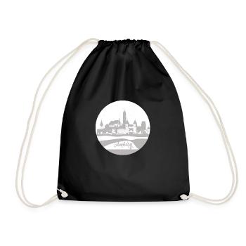 amberg,skyline,grey,circle,silhouette - Drawstring Bag - black - Front