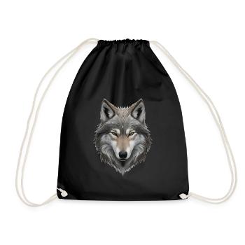 Tête de loup - Sac de sport léger - noir - Devant