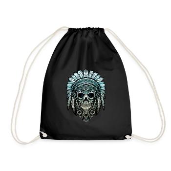 Plumes de tête de tête d’Inde plumes de plumes coiffe - Sac de sport léger - noir - Devant