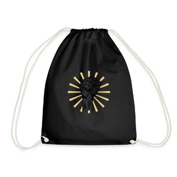 fist 2c rays - Drawstring Bag - black - Front