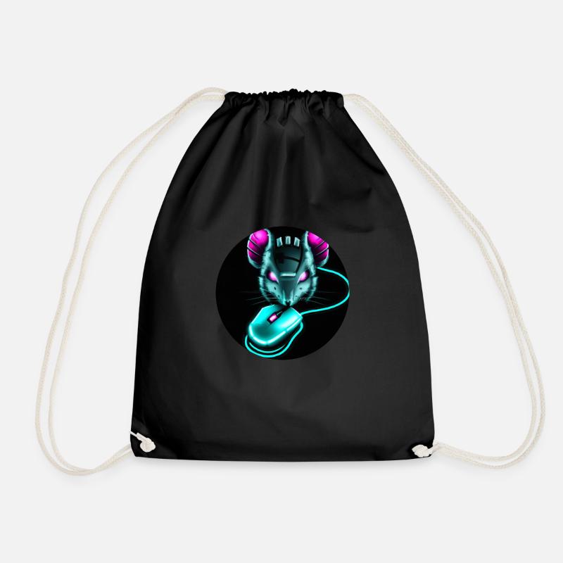 Cyber-Maus - Turnbeutel - Schwarz