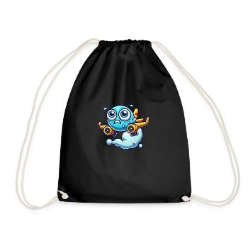 Avion ✈️😃 heureux - Sac de sport léger - noir - Devant