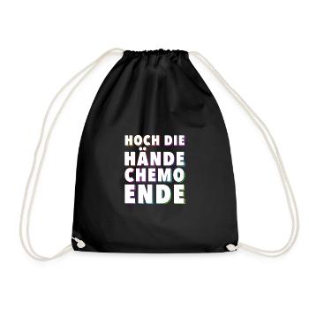 Chemo Krebstherapie Krebs Geschenk - Turnbeutel - Schwarz - Vorne