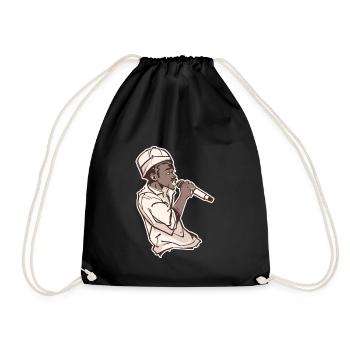 Rappeur tenant un micro avec Stroke - Sac de sport léger - noir - Devant