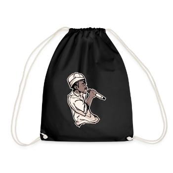 Rappeur tenant un micro avec Stroke (noir) - Sac de sport léger - noir - Devant