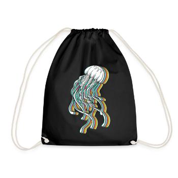 Jellyfish Children's Birthday Kids - Drawstring Bag - black - Front