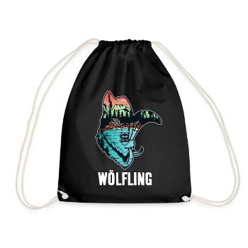Wölfling T-Shirt für Pfadfinder Wölflinge - Turnbeutel - Schwarz - Vorne