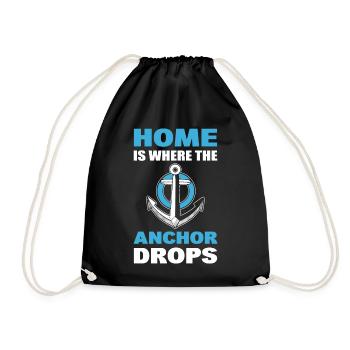 Home Is Where The Anchor Drops Bootskapitän - Turnbeutel - Schwarz - Vorne