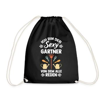 Sexy Gärtner Farmer Gemüse Garten Liebe Spruch Nat - Turnbeutel - Schwarz - Vorne