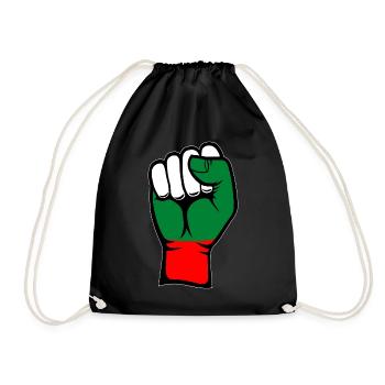 Bulgaria Flag Fist - Drawstring Bag - black - Front