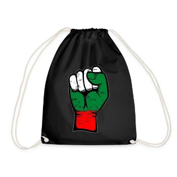 Bulgaria flag fist used - Drawstring Bag - black - Front