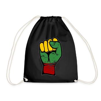 Poing du drapeau de la Lituanie utilisé - Sac de sport léger - noir - Devant