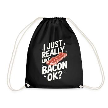 Bacon Frühstück Speck - Turnbeutel - Schwarz - Vorne