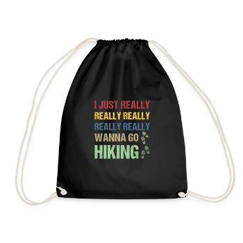 Je veux vraiment vraiment faire de la randonnée - Drôle - Sac de sport léger - noir - Devant