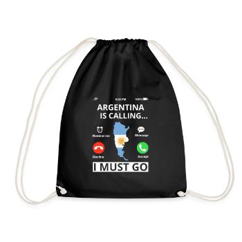 Argentina Flag South America Argentine Flag - Drawstring Bag - black - Front