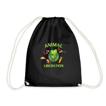 Animal Liberation, végétalien bio - Sac de sport léger - noir - Devant