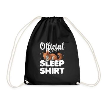 Squirrel Official Sleep Shirt Lazy Relax - Drawstring Bag - black - Front