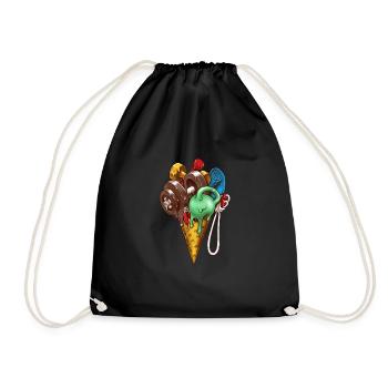 Gym Ice Cream - Eis Workout - Turnbeutel - Schwarz - Vorne
