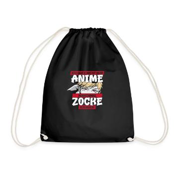 Nicht nur Anime, auch Zocker - Turnbeutel - Schwarz - Vorne
