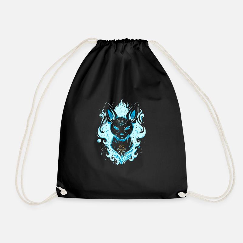 Blaue Cosmic Sphynx Katze - Turnbeutel - Schwarz