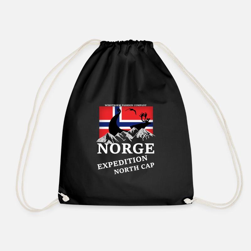 Wikstroem Norwegen Expedition Nordkap Berge - Turnbeutel - Schwarz