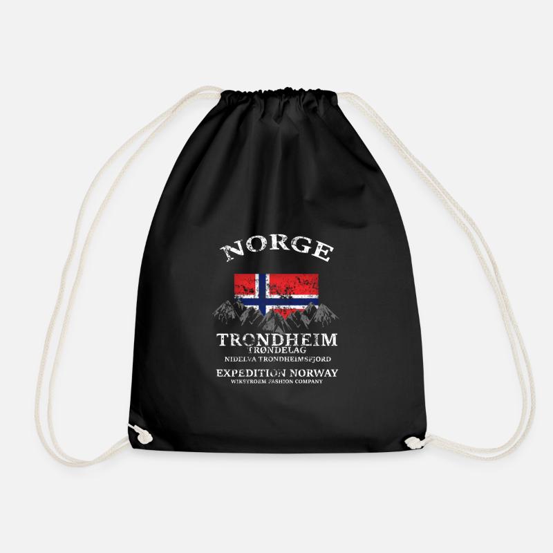 Wikstroem Norwegen Expedition Trondheim Used Look - Turnbeutel - Schwarz