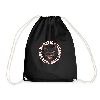 Mon chat est plus fort que votre chien - Sac de sport léger - noir - Devant