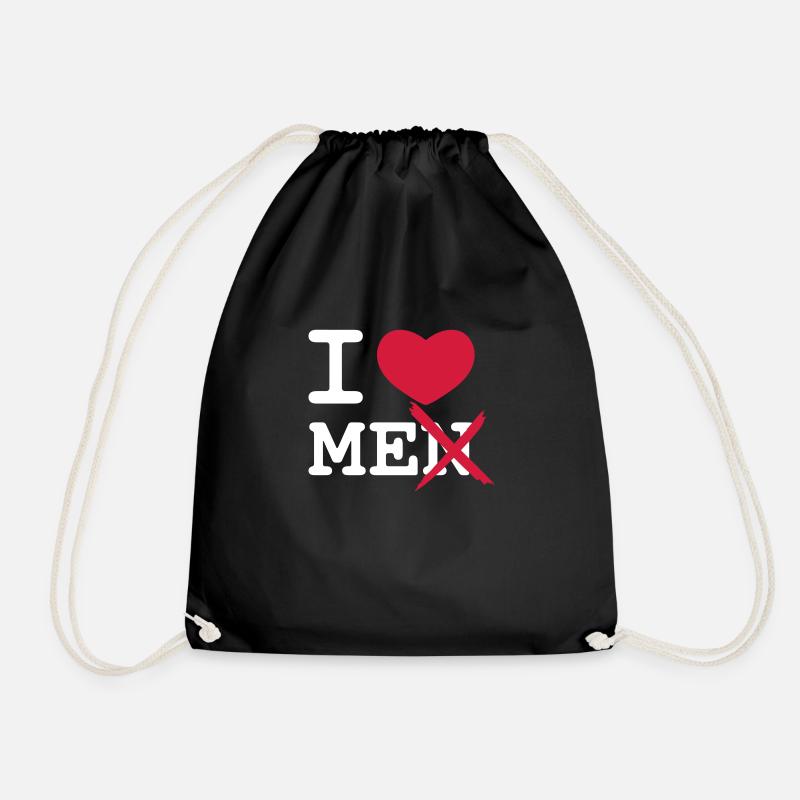 I Love Men - Drawstring Bag - black