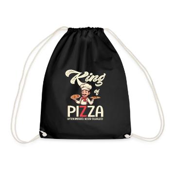 Pizzaiolo king of pizza - Drawstring Bag - black - Front