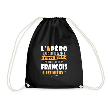 François cadeau Humour cadeau françois - Sac de sport léger - noir - Devant