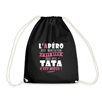 Tata Cadeau tati Humour cadeau tante - Sac de sport léger - noir - Devant