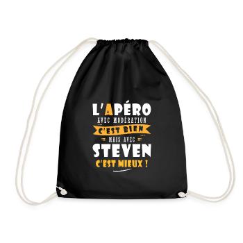 Steven Cadeau Humour personnalisé cadeau steven - Sac de sport léger - noir - Devant