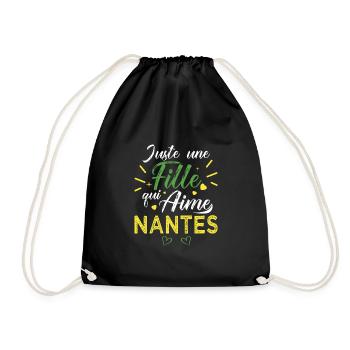 une fille aime nantes foot nantaise ville - Sac de sport léger - noir - Devant