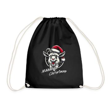 Drôle de chèvre de Noël avec chapeau de Père Noël - Sac de sport léger - noir - Devant
