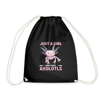 Just A Girl Who Loves Axolotls - Drawstring Bag - black - Front