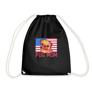 Pug Mom - Drawstring Bag - black - Front