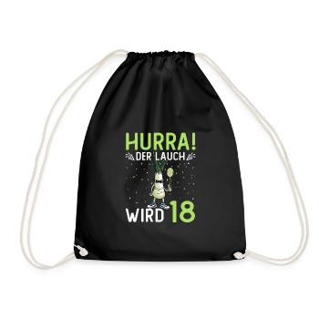 Hurra der Lauch wird 18 - Turnbeutel - Schwarz - Vorne