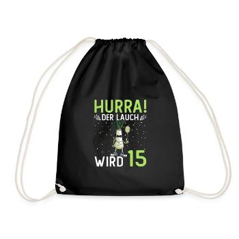 Hurra der Lauch wird 17 - Turnbeutel - Schwarz - Vorne